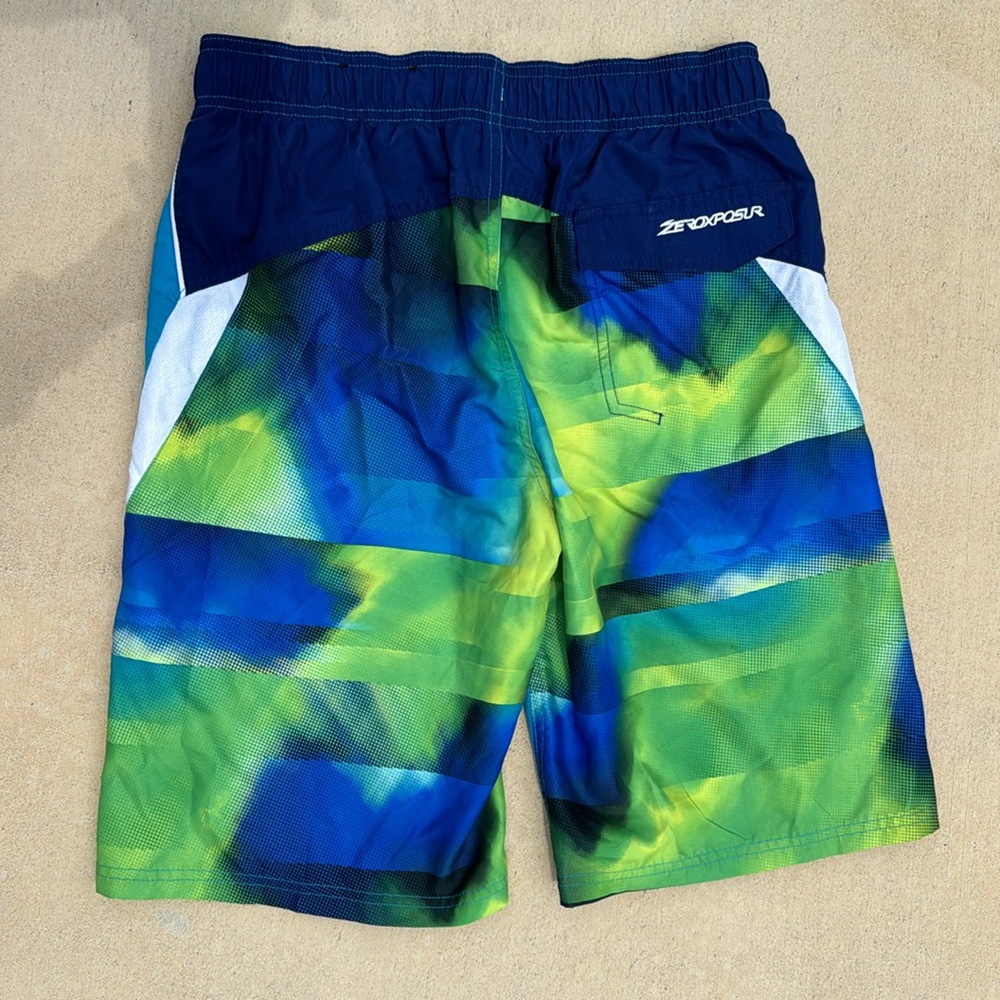 Boys Colorful Blue & Green Surf Shorts Swim Trunks Board Shorts M1012 XL… - Picture 2 of 3